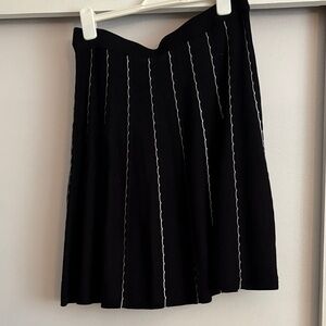Draper James Black A-Line Skirt with White Accents